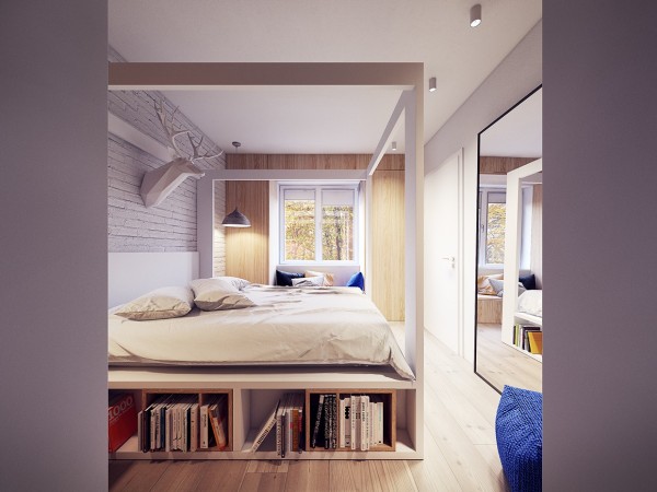 简洁优雅的开放式布局公寓设计9