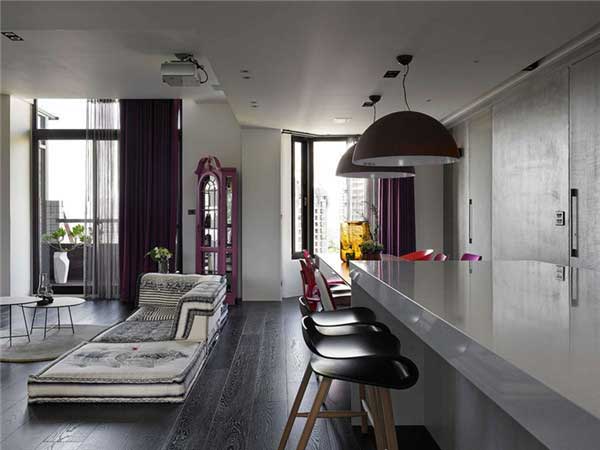 台湾公寓设计：众多色彩巧妙搭配4